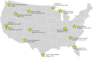 Current planting location map - Feb 2020